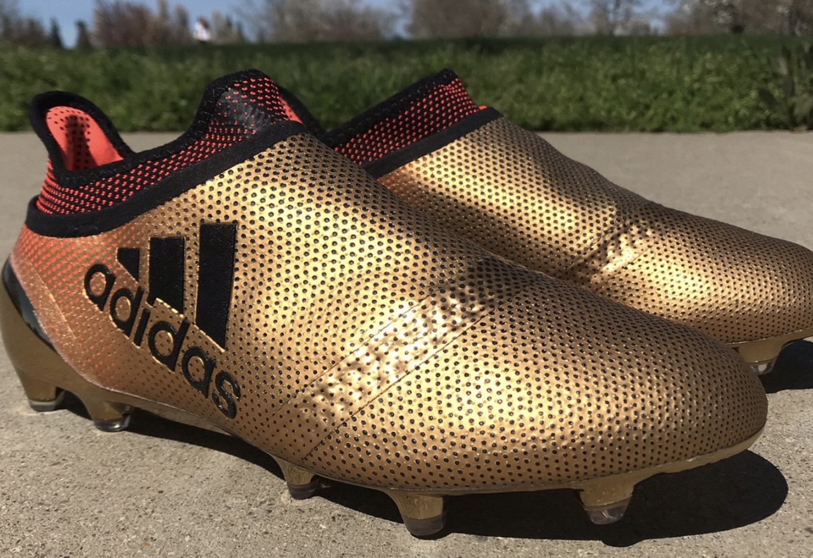 gold soccer cleats