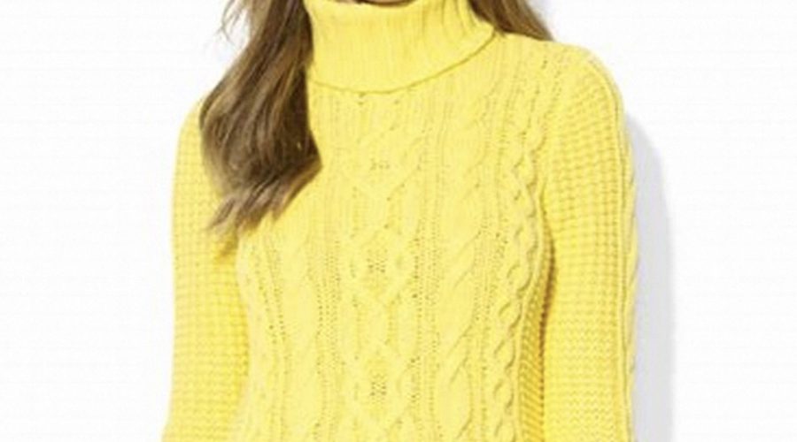 yellow turtleneck sweater