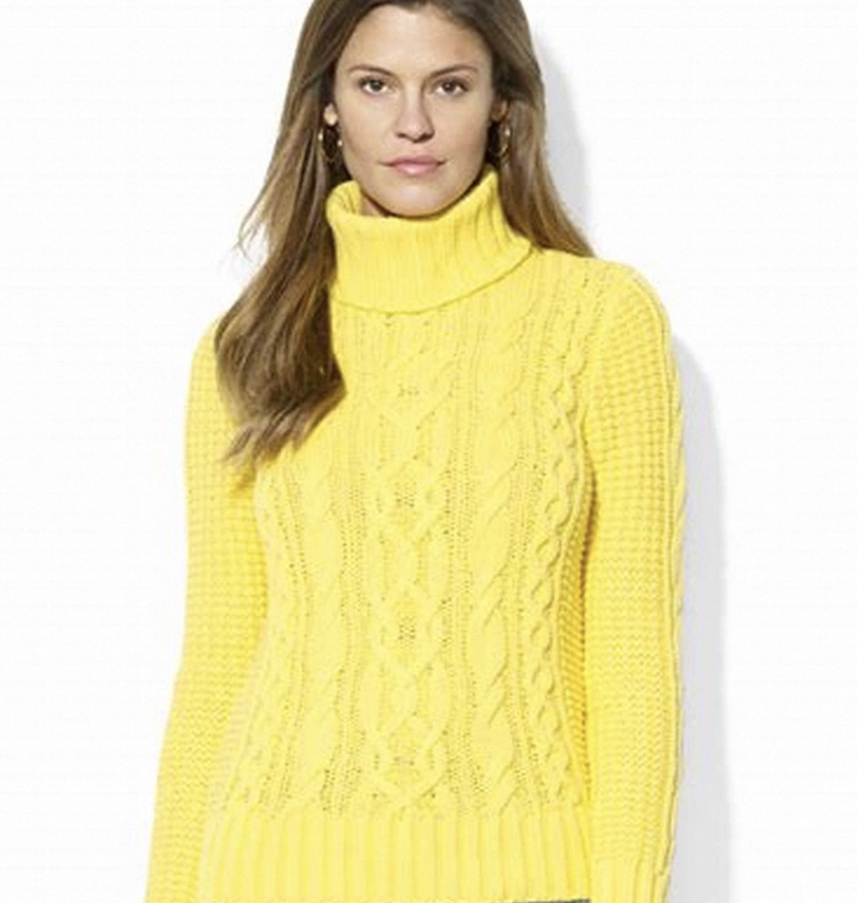yellow turtleneck sweater
